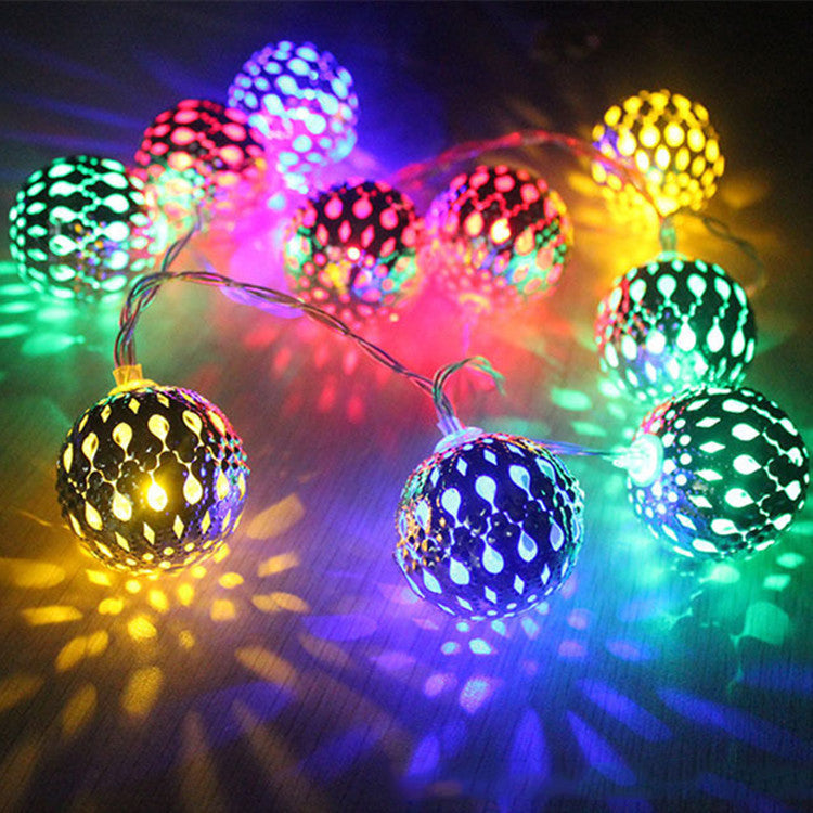 Led Hollow Moroccan Ball Decorative Light String