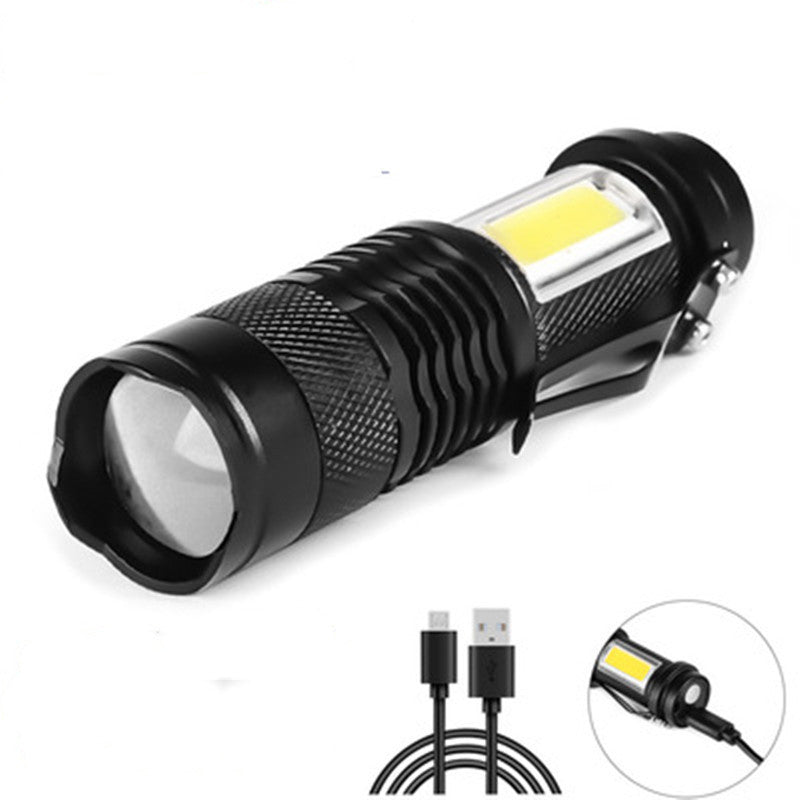 New SK68-COB Small Flashlight LED Mini Portable Flashlight Outdoor Glare Zoom LED Flashlight